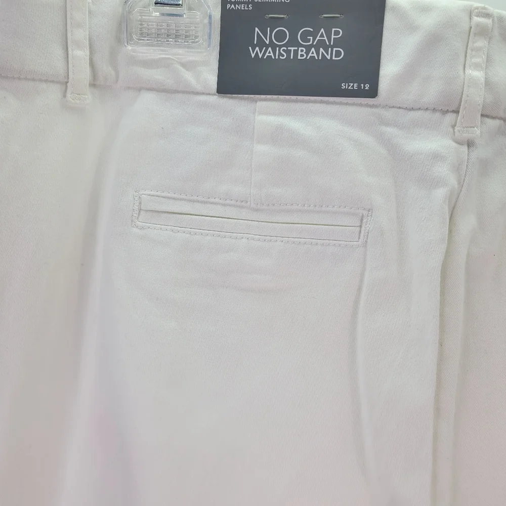 NWT JM Collections White Cotton No Gap Waistband Size 12 Tummy Slimming Panels
